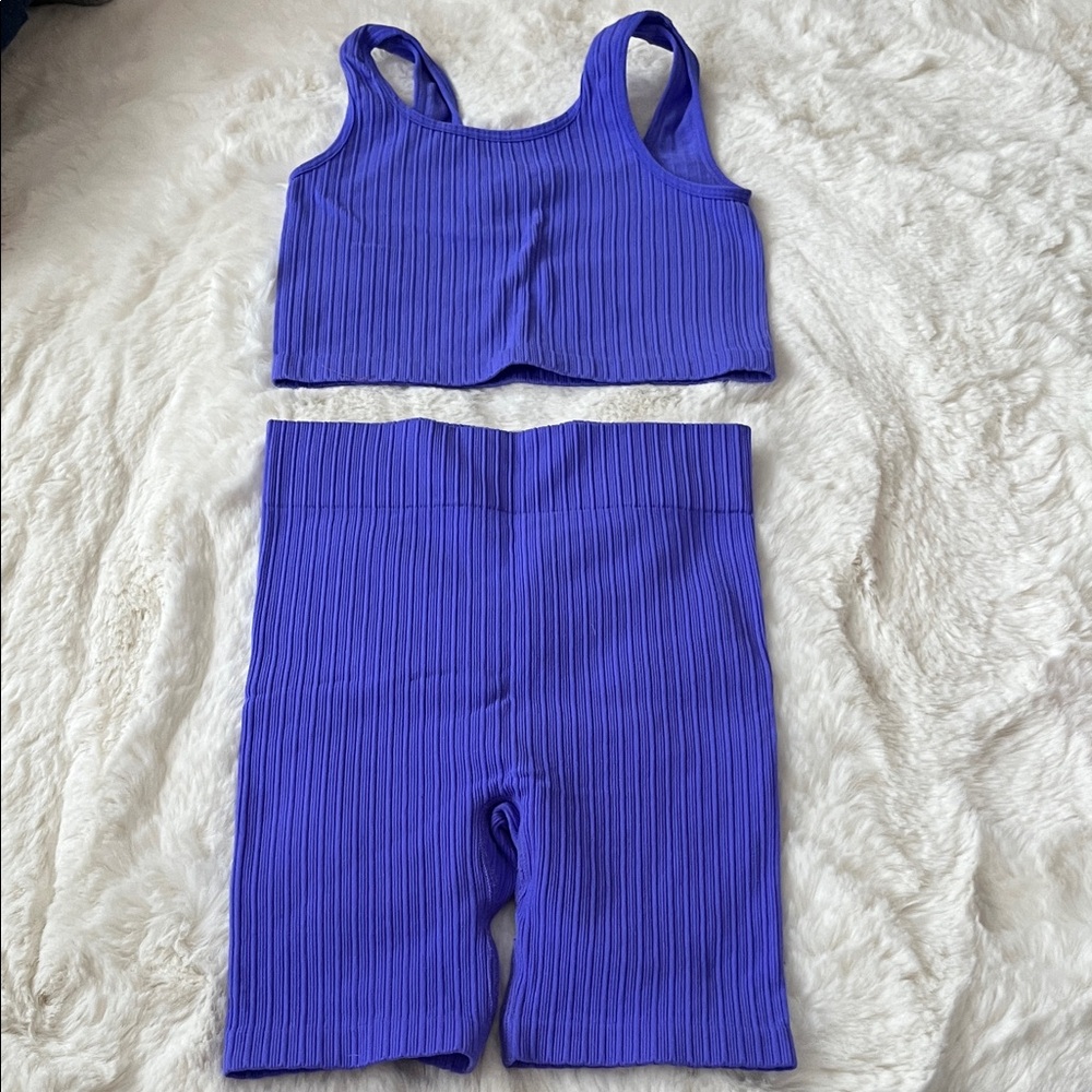 Athletic Works Vibrant Purple Ribbed Set